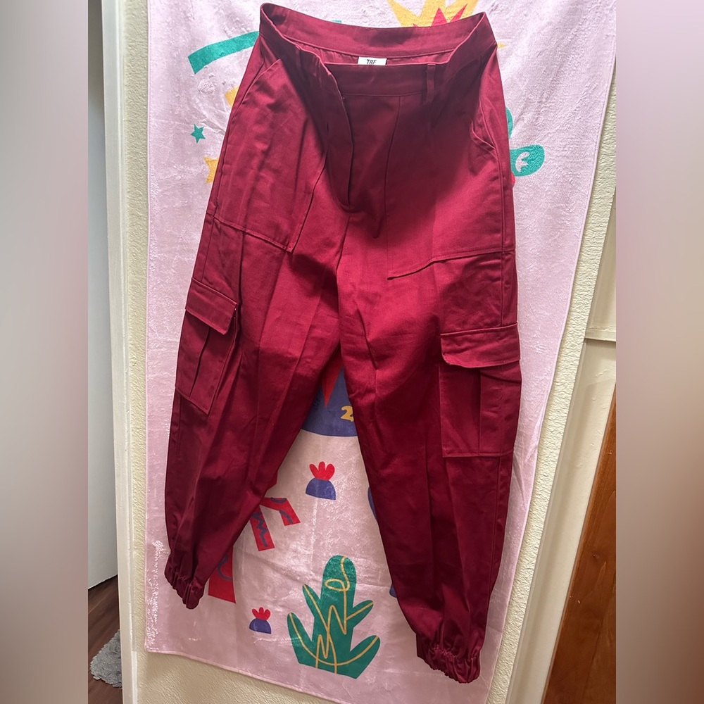 Red cargo pants